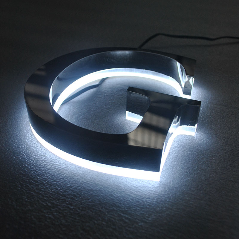 backlit lettering signage