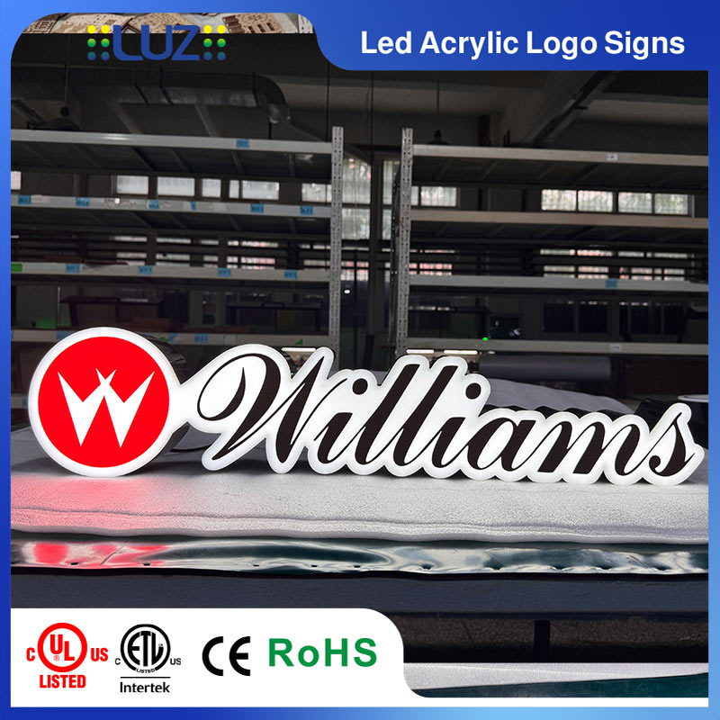 Unlit custom acrylic logo lightbox sign showing clean finish and lettering