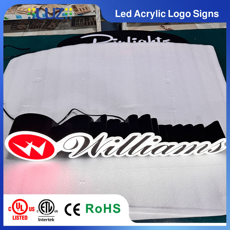 Various custom shaped LED acrylic lightboxes for arcade and bar signage