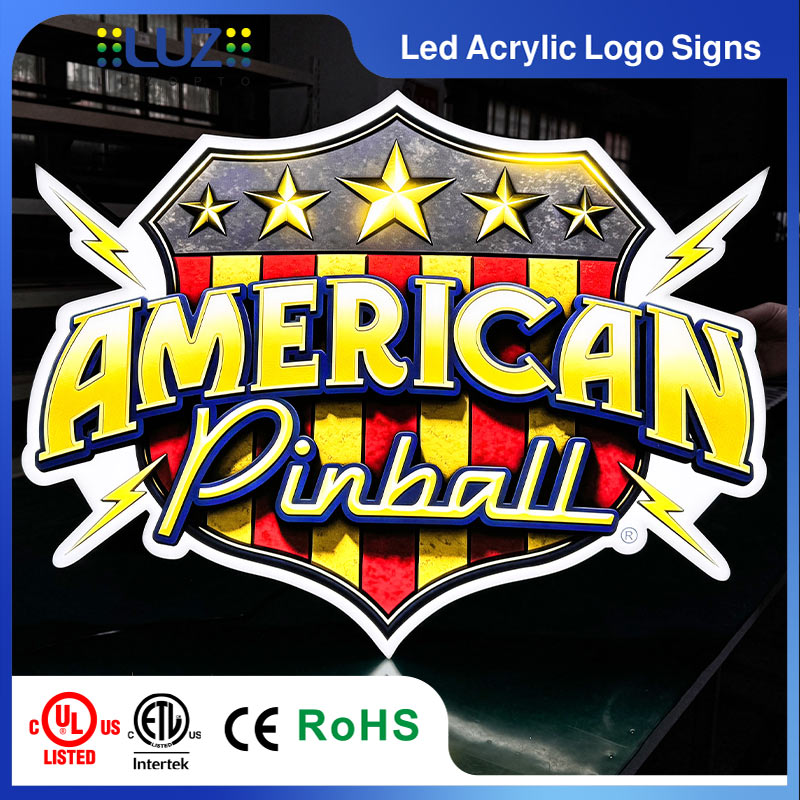 Custom LED Acrylic Logo Signs | 3D Embossed Illuminated Light Box with UL & ETL Listed