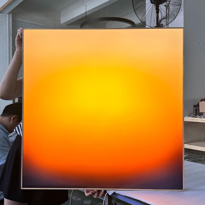 Horizon Dusk Backlit Acrylic Art Panel Illuminated ON Sunset Glow